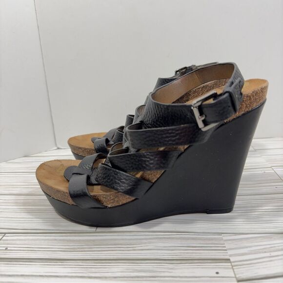 SAM EDELMAN NAYLA LEATHER WEDGES SANDAL 9.5 - Picture 6 of 16